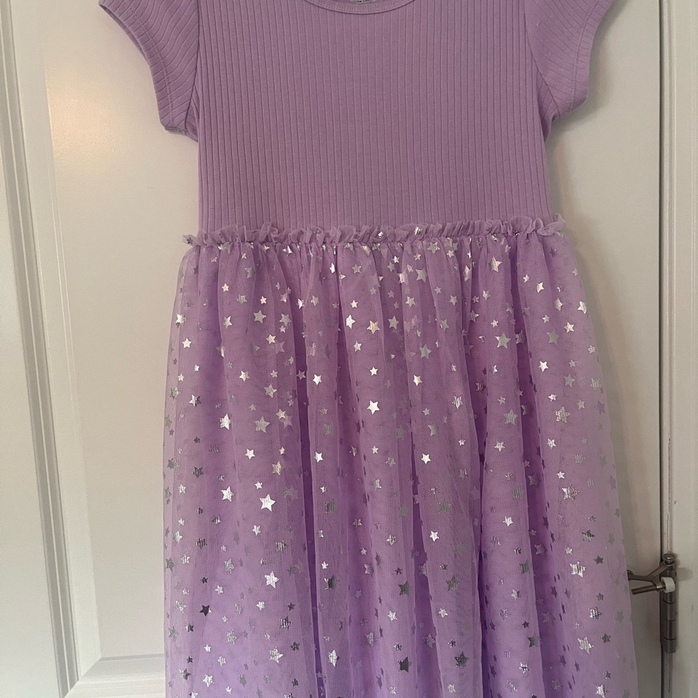 Purple tutu dress with silver stars